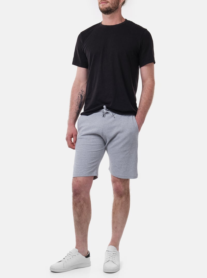 Short en maille piquée uni Gris - Kiabi