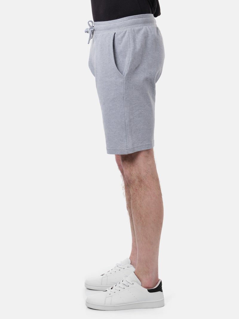 Short en maille piquée uni Gris - Kiabi