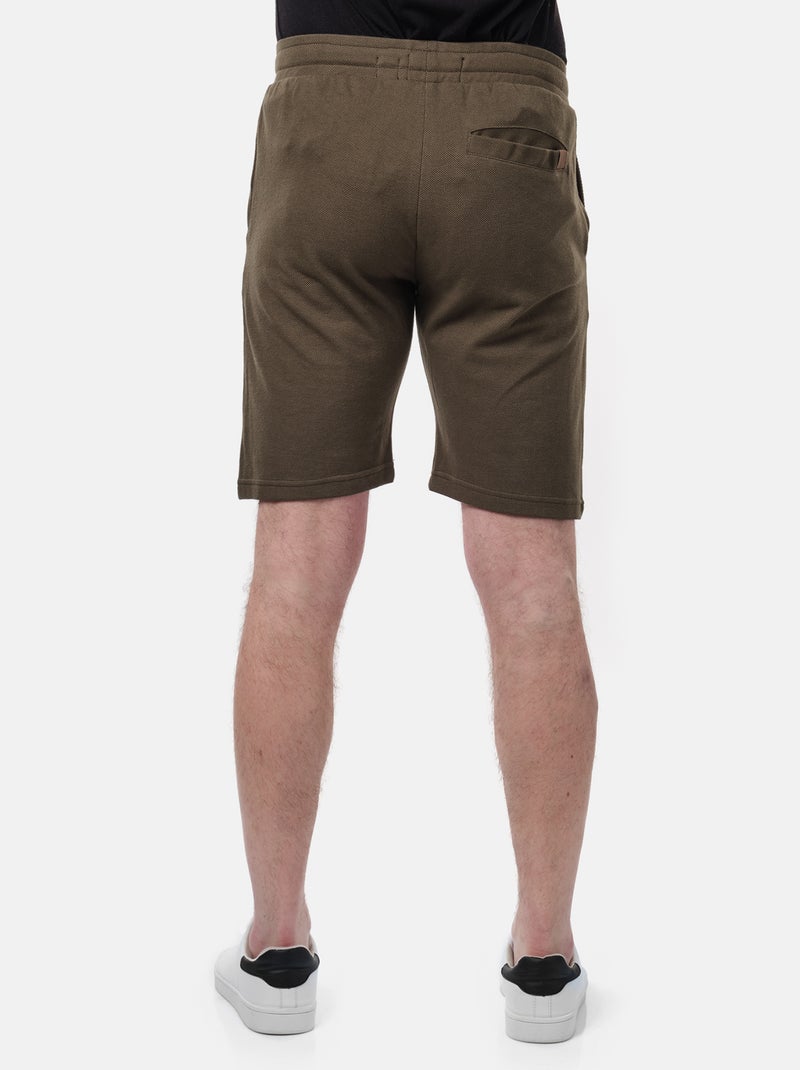 Short en maille piquée uni Kaki - Kiabi