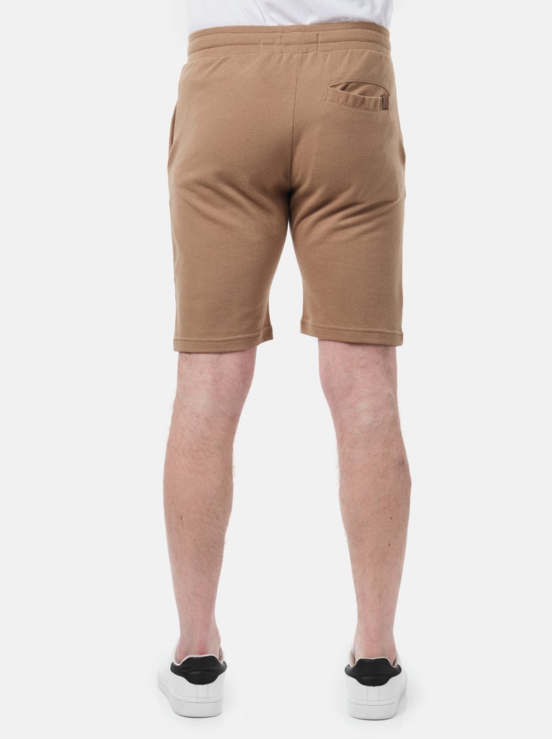 Short en maille piquée uni Marron - Kiabi