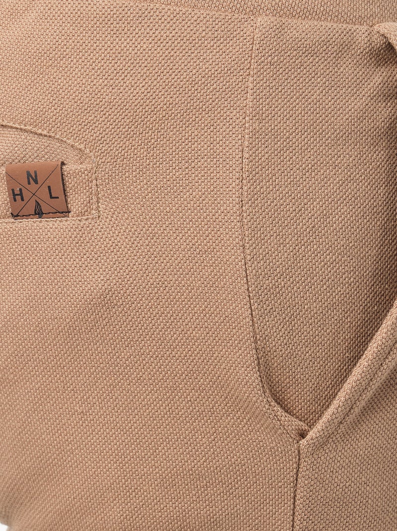 Short en maille piquée uni Marron - Kiabi