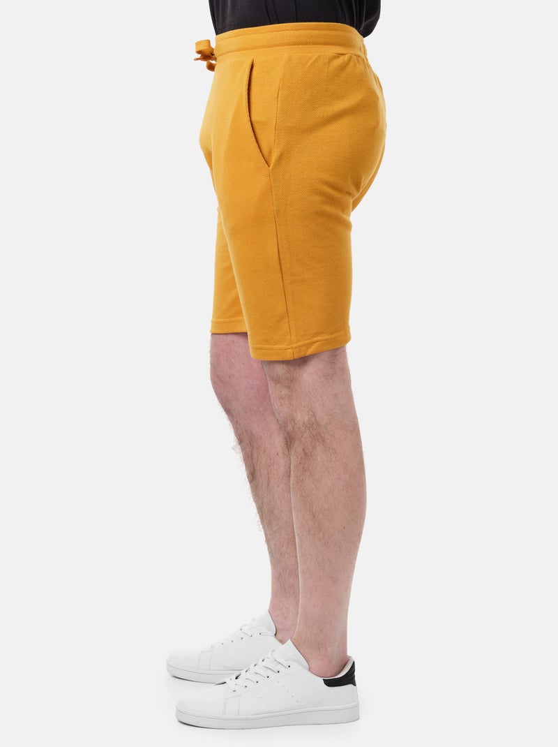 Short en maille piquée uni Moutarde - Kiabi