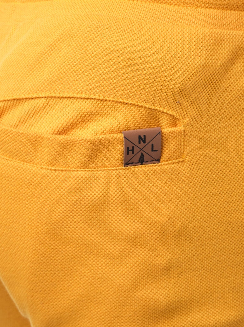 Short en maille piquée uni Moutarde - Kiabi