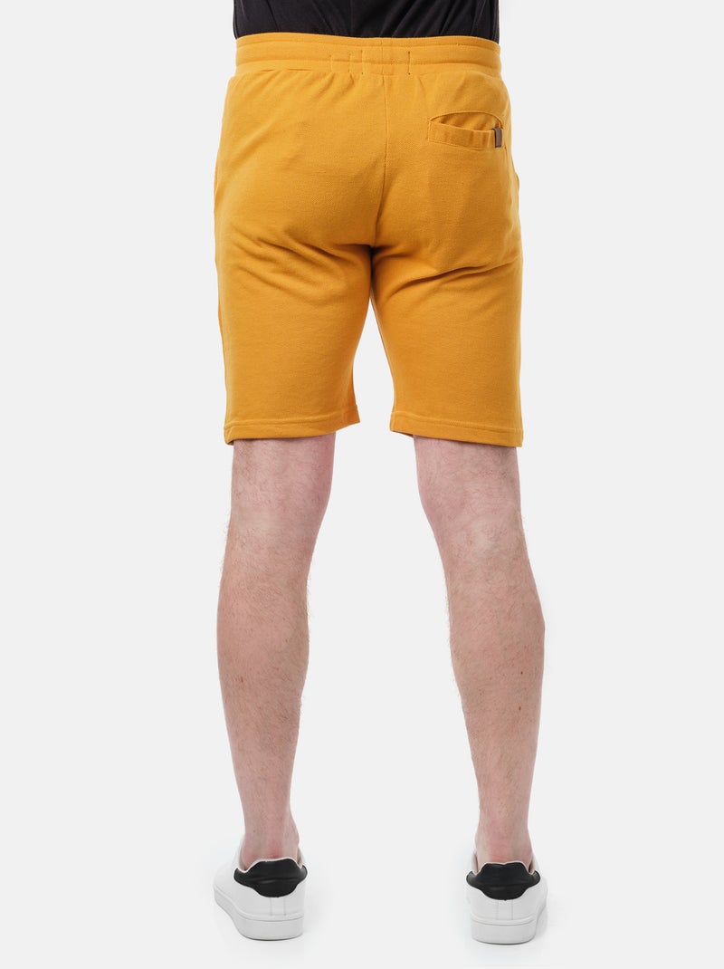 Short en maille piquée uni Moutarde - Kiabi