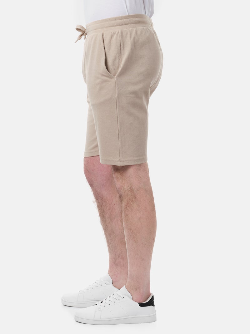 Short en maille piquée uni Taupe - Kiabi