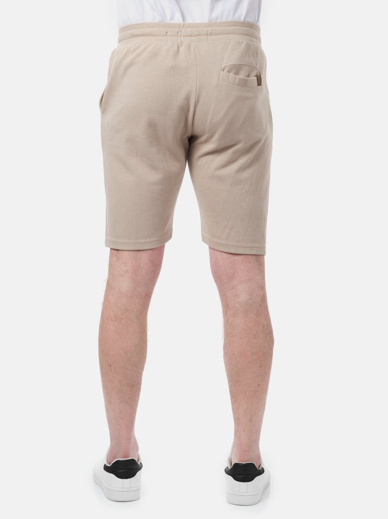 Short en maille piquée uni Taupe - Kiabi