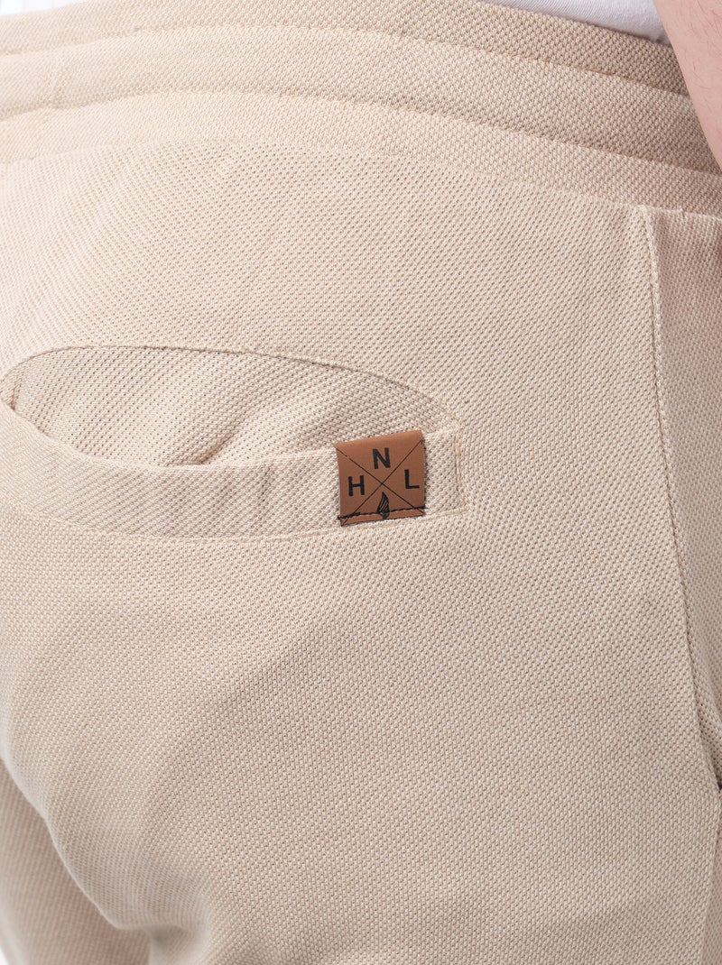 Short en maille piquée uni Taupe - Kiabi