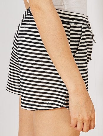 Short en maille rayée effet tricot - Kiabi