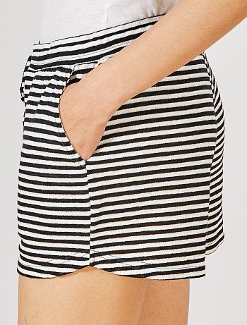 Short en maille rayée effet tricot - Kiabi