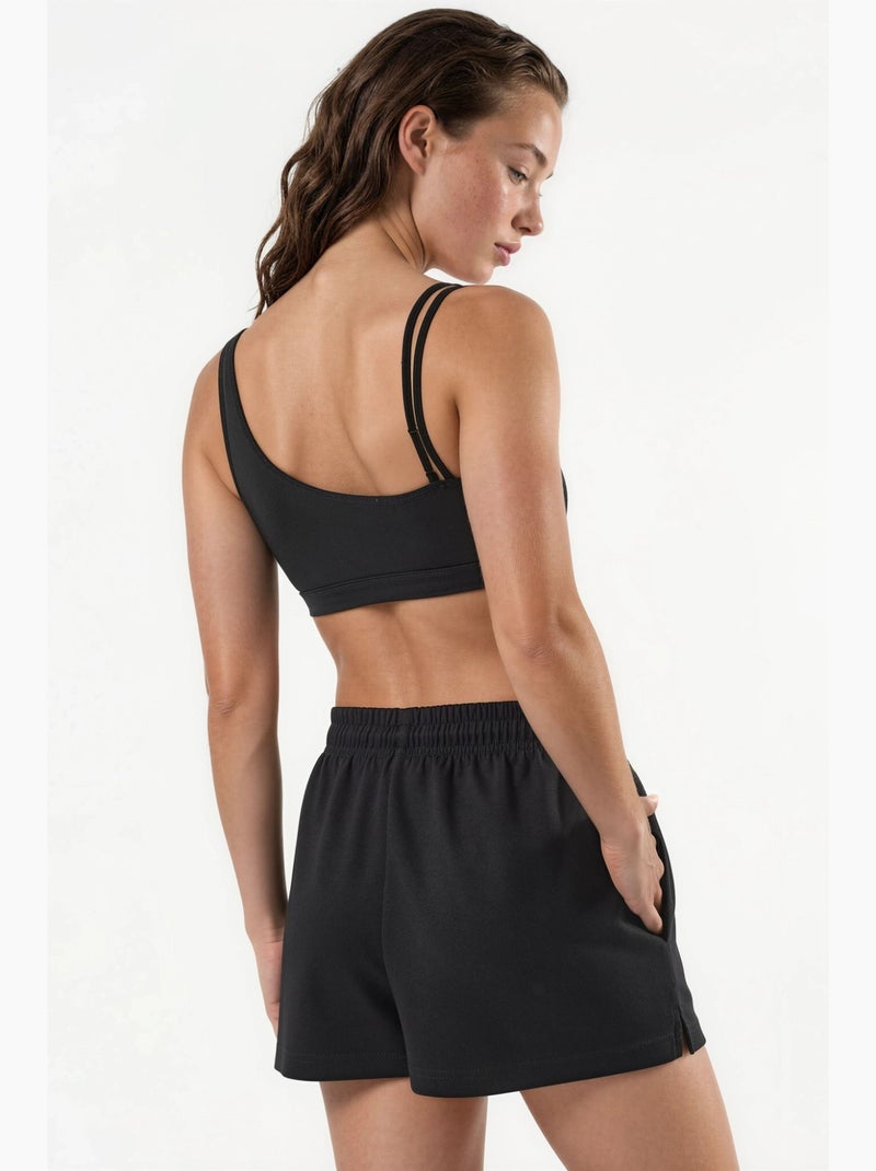 Short en maille taille mi-haute coupe décontractée hiccup Noir - Kiabi