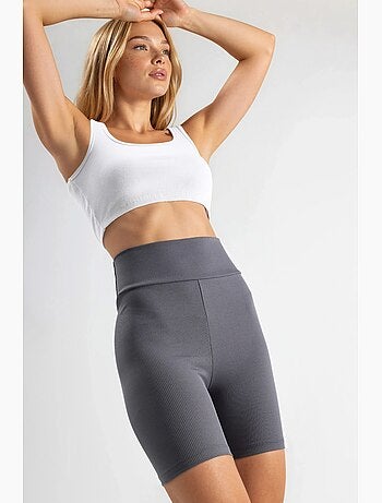 Short en maille unie taille haute ajusté hiccup
