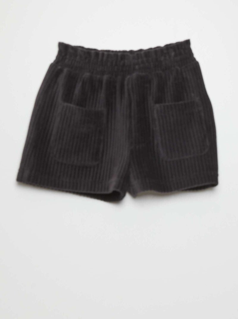 Short en maille velours Gris - Kiabi