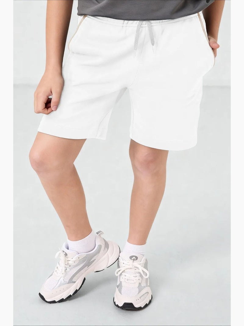 Short en mélange de coton pour jeune tommy Blanc cassé - Kiabi