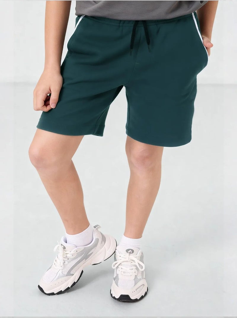 Short en mélange de coton pour jeune tommy Vert bouteille - Kiabi