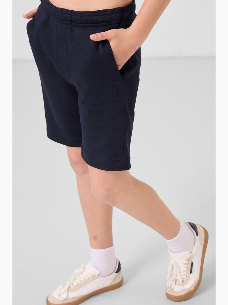 Short en mélange de coton tommy Bleu marine - Kiabi