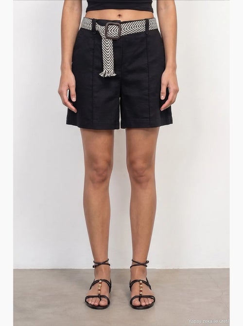 Short en mélange de lin dilvin - Kiabi