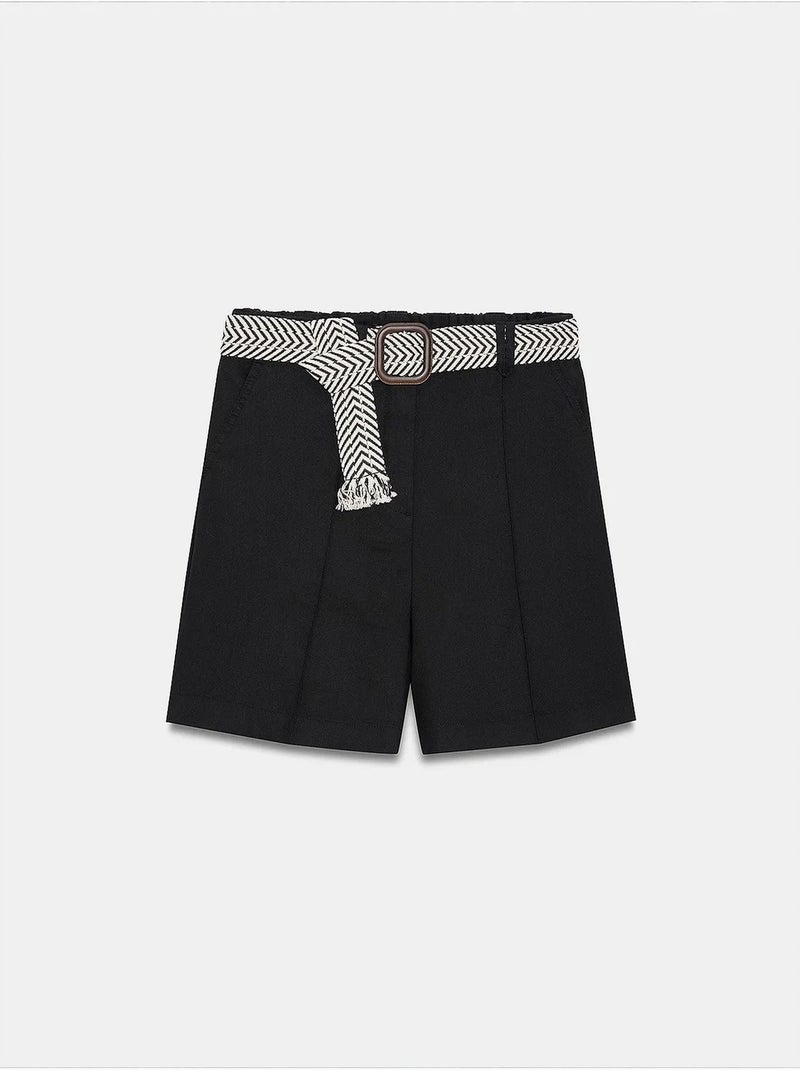 Short en mélange de lin dilvin Noir - Kiabi