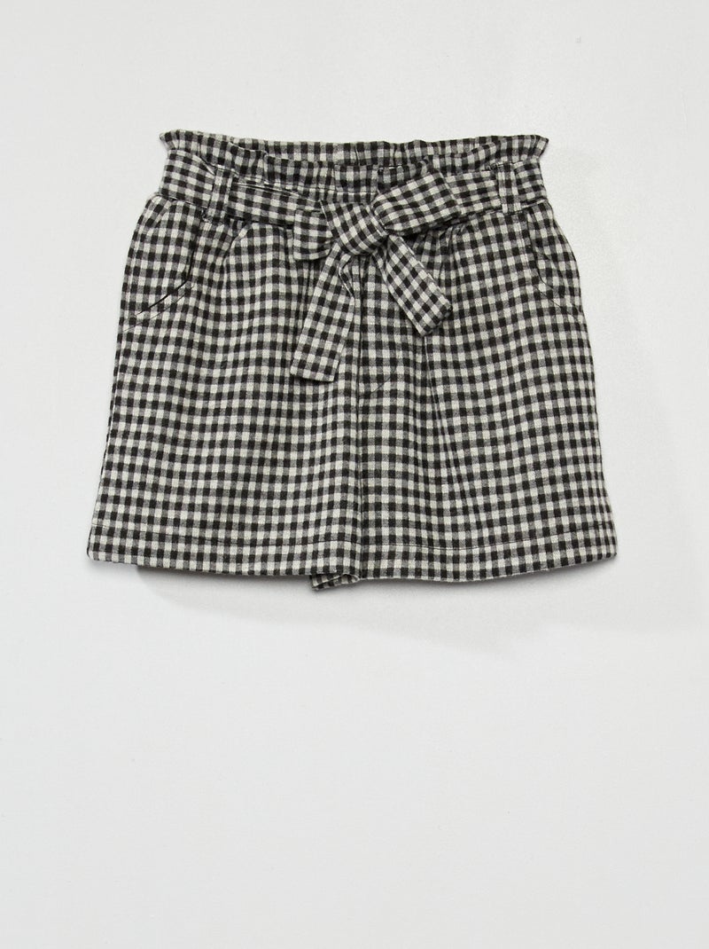 Short en milano Noir vichy - Kiabi