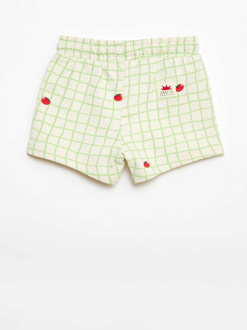 Short en molleton à motif Blanc - Kiabi
