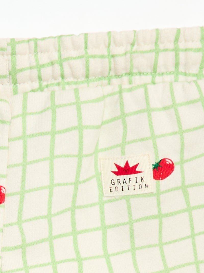 Short en molleton à motif Blanc - Kiabi