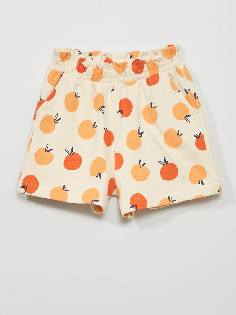 Short en molleton à motif Blanc - Kiabi