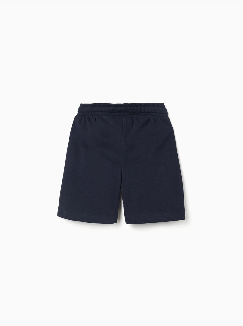 Short en molleton avec cordon de serrage et poches Bleu foncé - Kiabi