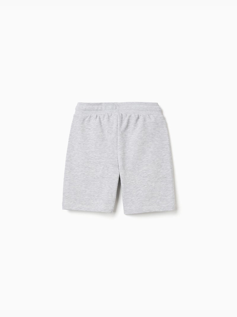 Short en molleton avec cordon de serrage et poches Gris clair - Kiabi