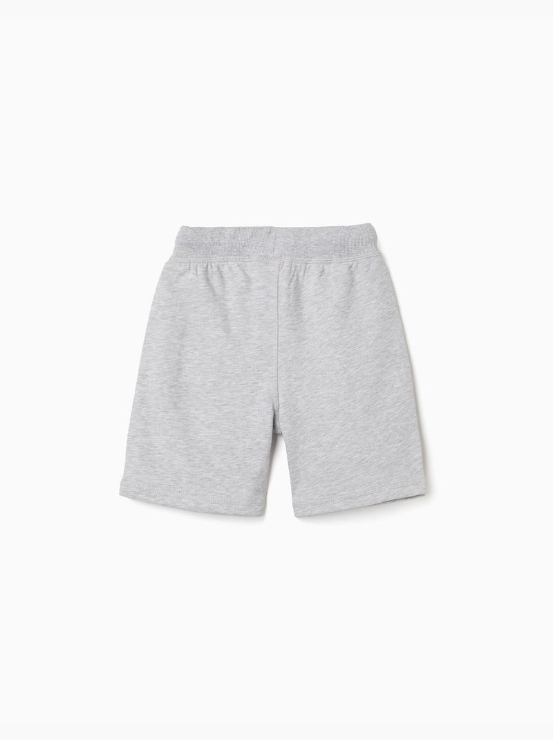 Short en molleton avec cordon de serrage et poches latérales Gris clair - Kiabi