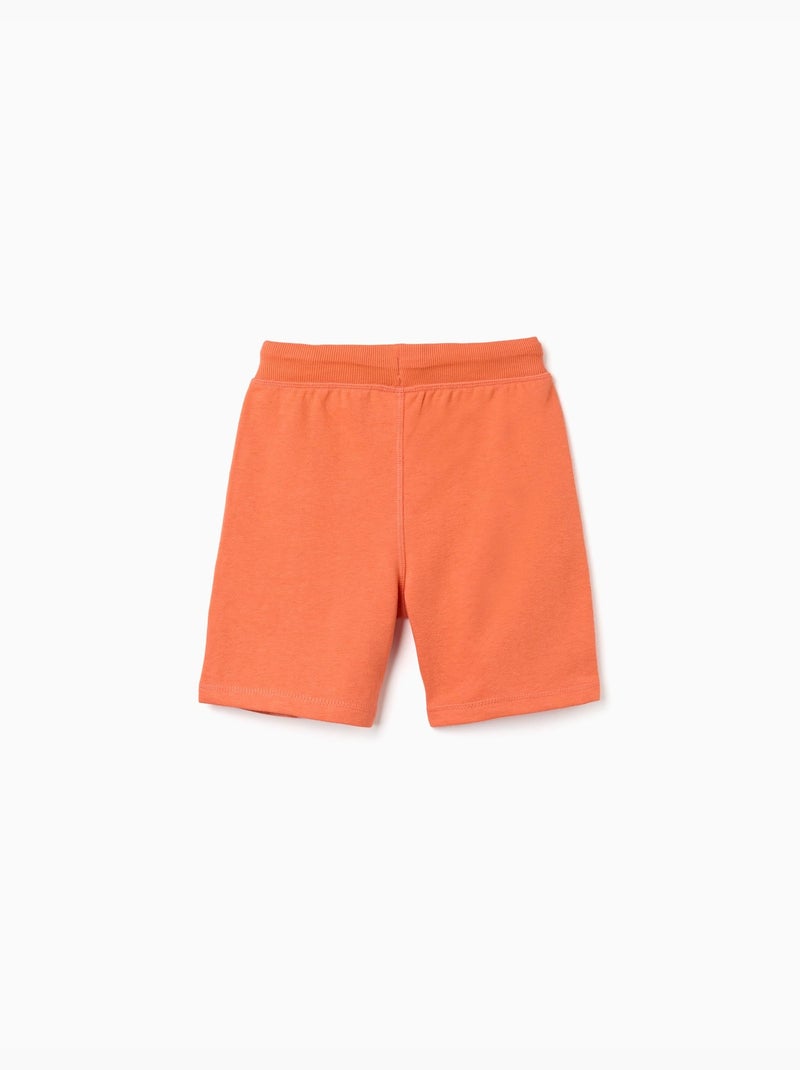 Short en molleton avec cordon de serrage et poches latérales Noir Orange - Kiabi