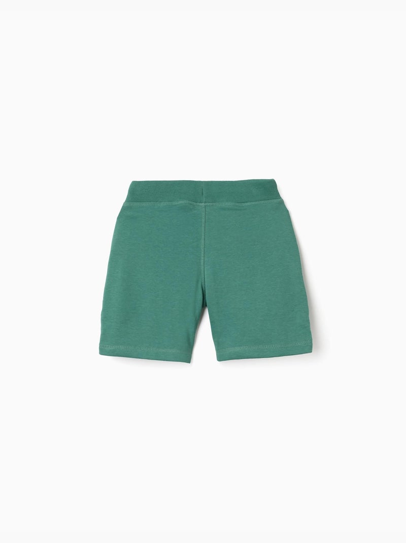 Short en molleton avec cordon de serrage et poches latérales Vert foncé - Kiabi