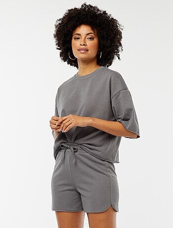 Short en molleton avec cordons