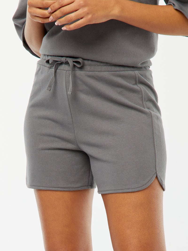Short en molleton avec cordons GRIS - Kiabi