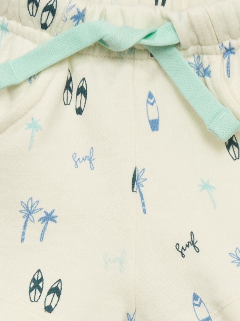 Short en molleton avec imprimé Blanc - Kiabi
