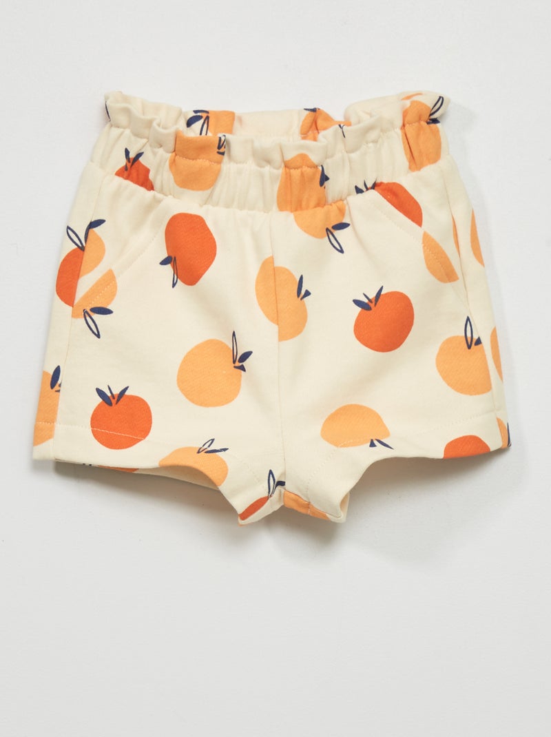 Short en molleton avec imprimé Blanc - Kiabi