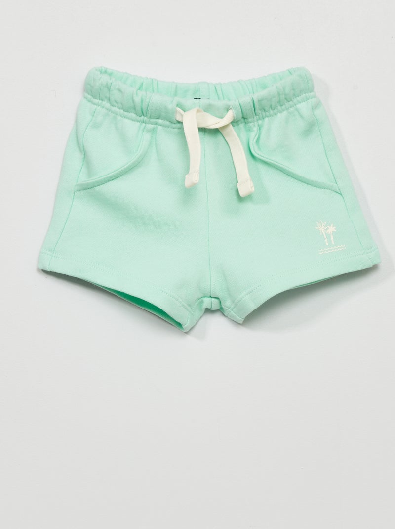 Short en molleton avec imprimé Vert - Kiabi