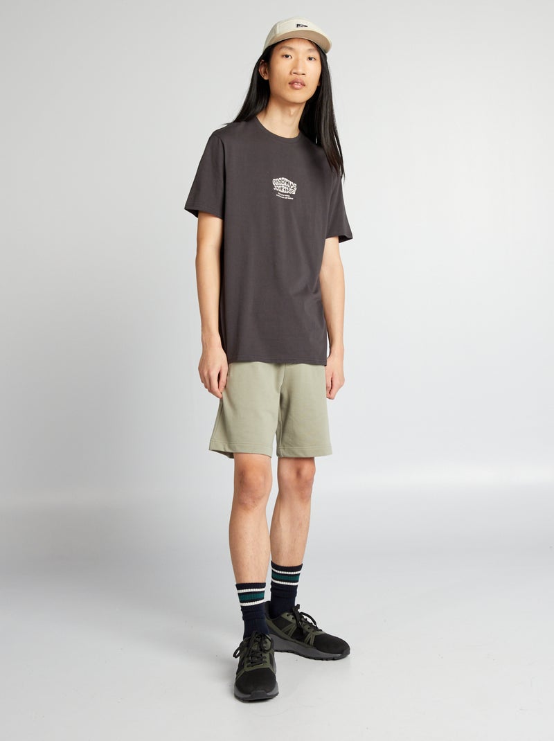 Short en molleton avec poches zippées Vert - Kiabi