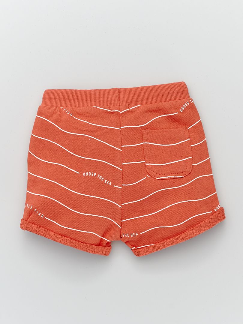 Short en molleton avec revers Rouge - Kiabi