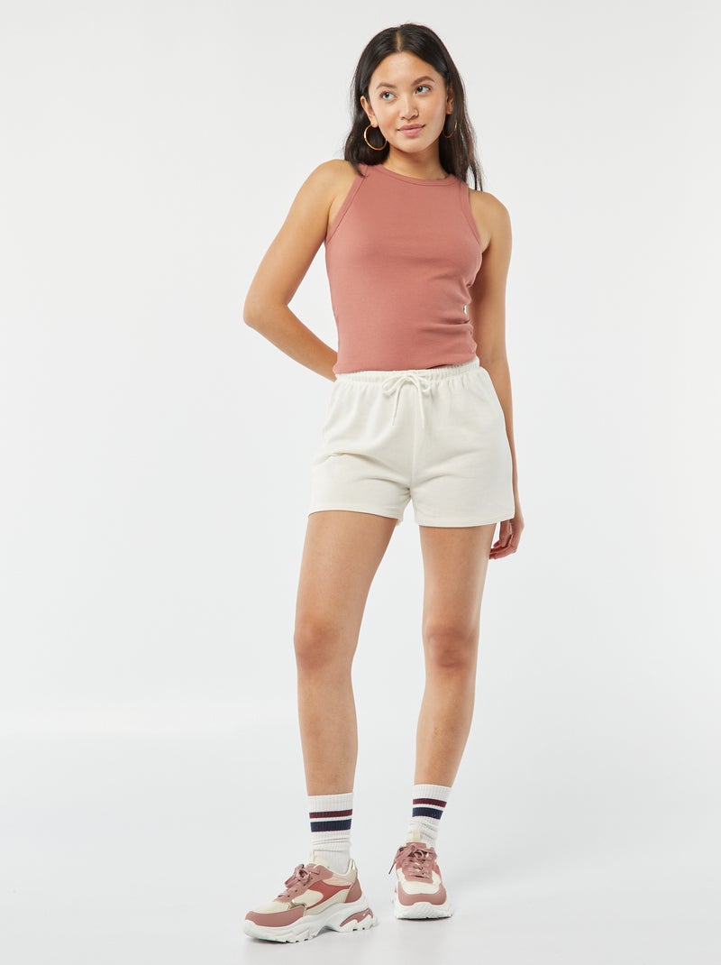 Short en molleton BLANC - Kiabi