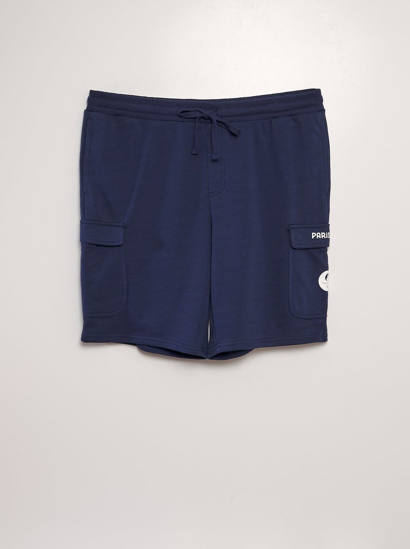 Short en molleton fin - Paris 2024 Bleu marine - Kiabi
