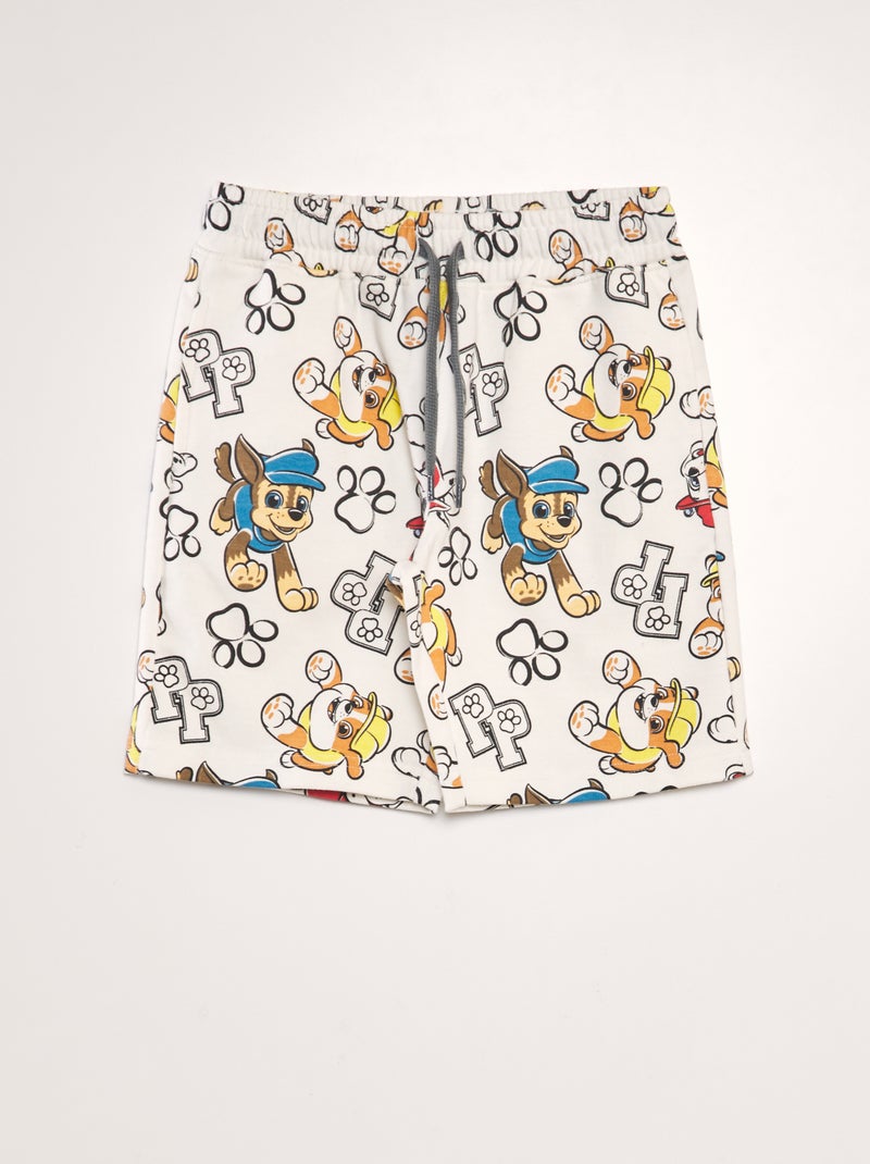 Short en molleton fin 'Pat'patrouille' blanc - Kiabi