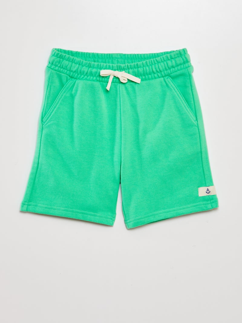 Short en molleton fin Vert - Kiabi