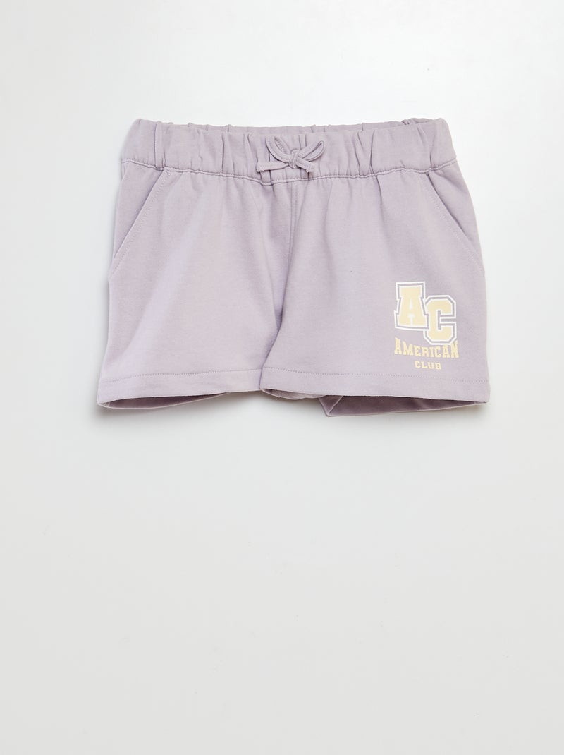 Short en molleton fin Violet - Kiabi