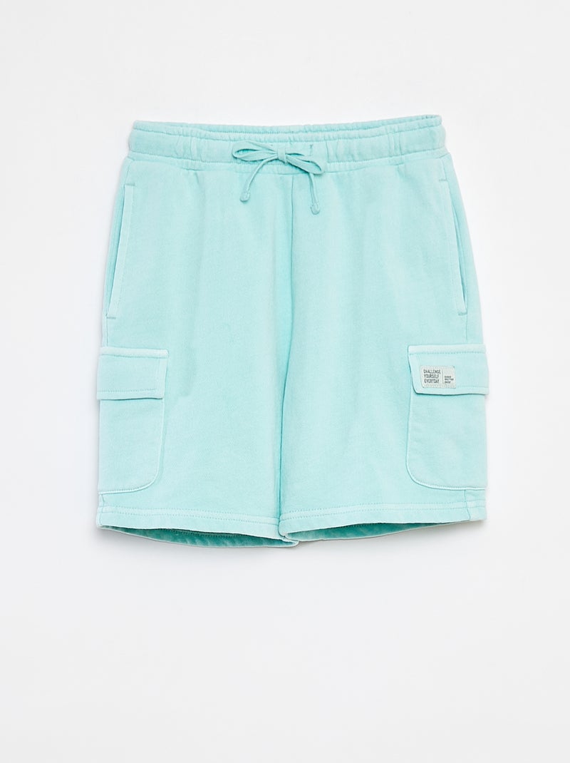 Short en molleton léger avec poche à rabat BLEU - Kiabi