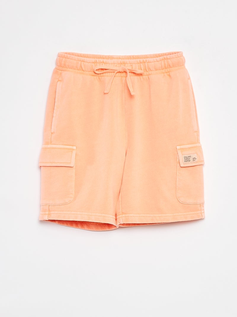 Short en molleton léger avec poche à rabat ORANGE - Kiabi