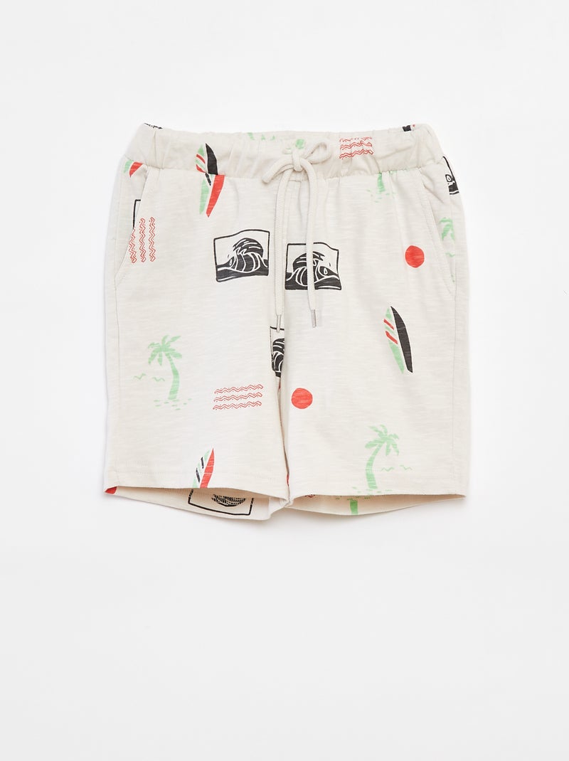 Short en molleton léger BLANC - Kiabi