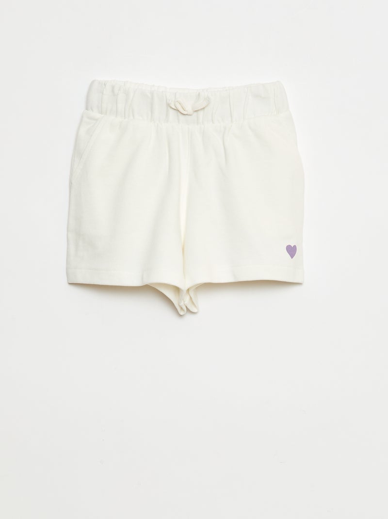 Short en molleton léger Blanc Fille Kiabi