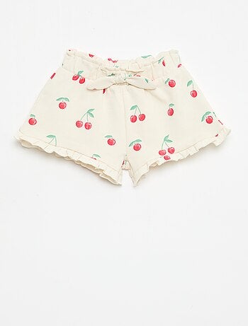 Short en molleton léger et volanté