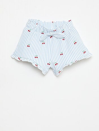 Short en molleton léger et volanté