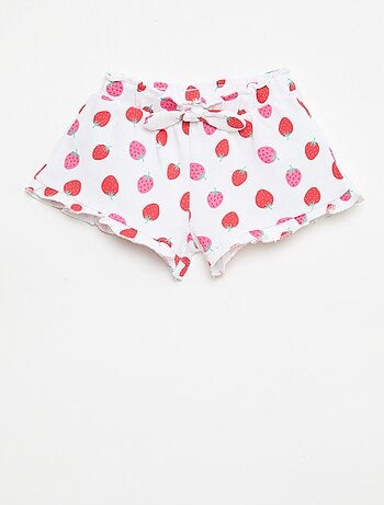 Short en molleton léger et volanté