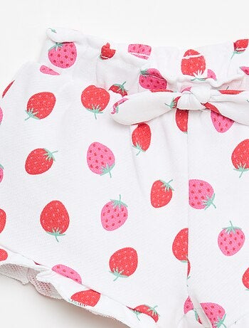 Short en molleton léger et volanté